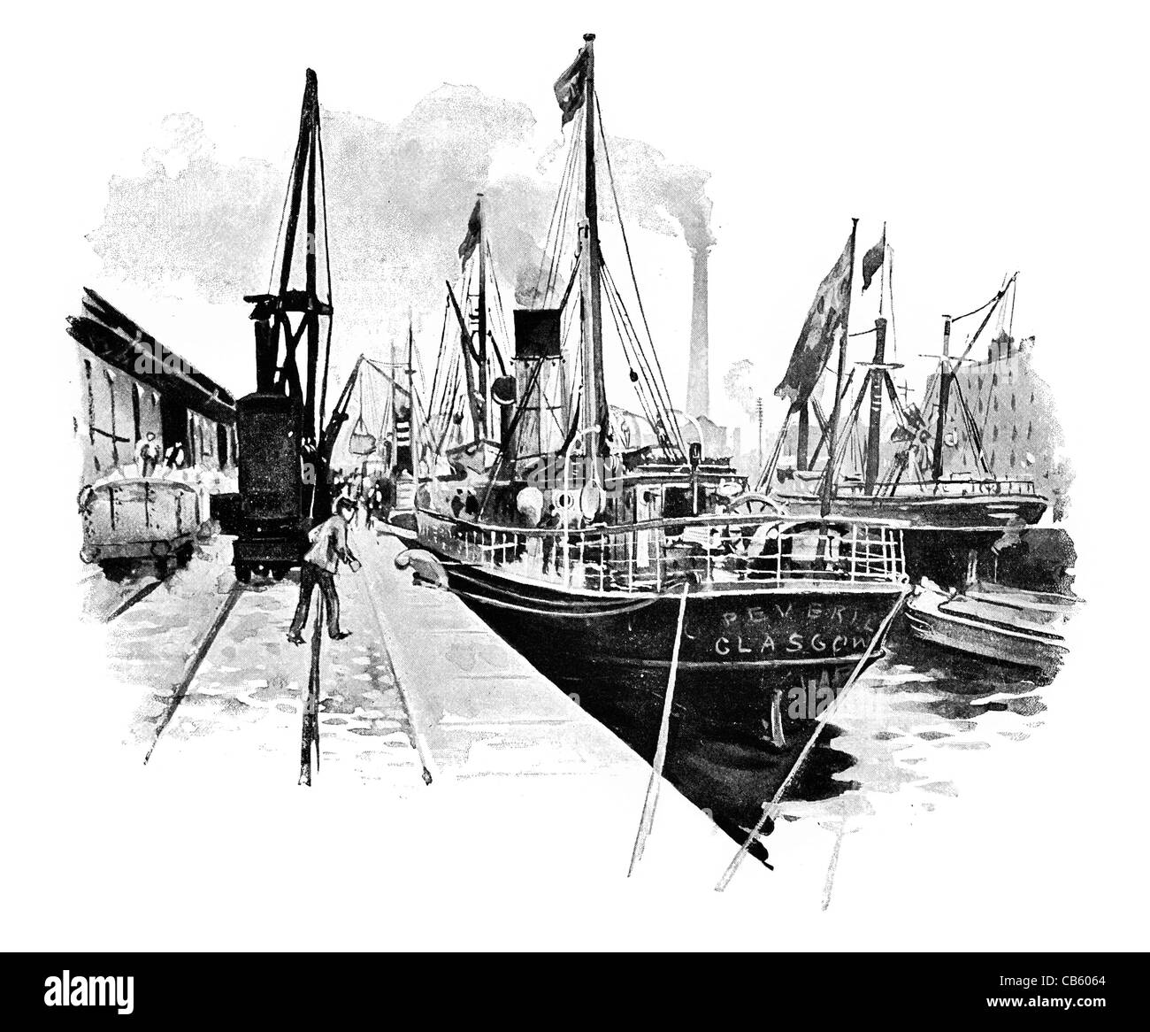 Laden in Pomona Dock Manchester Dampfer Schiff Ship Canal Fähranleger Hafen Kai festmachen Passagier Schiff Boot Stockfoto