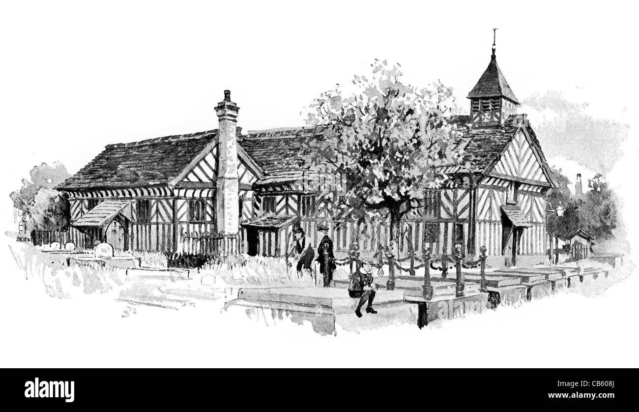 St Lawrence Kirche Denton Holz aufgeführten gerahmte Grade II Aufbau Stockfoto