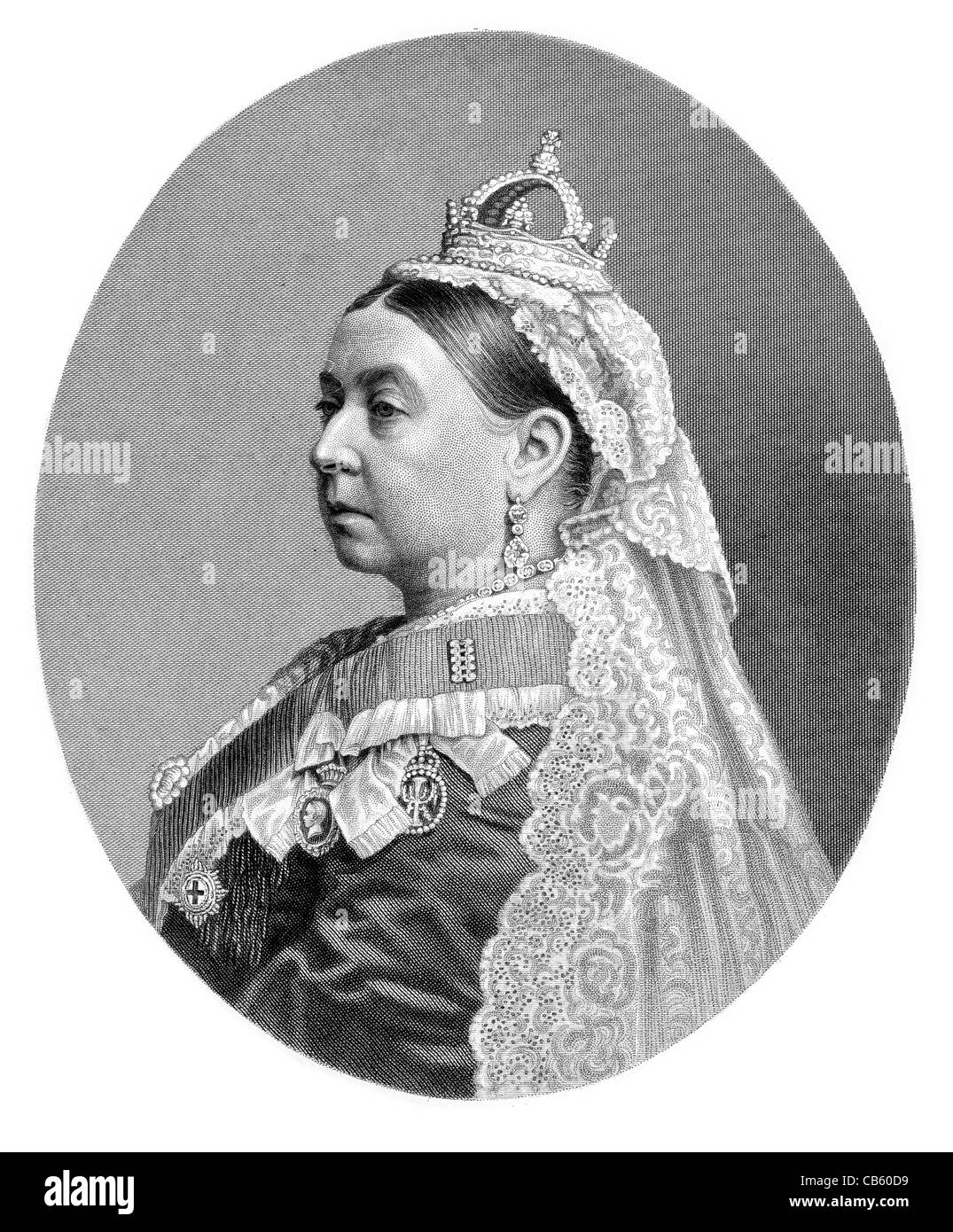Ihre Majestät Victoria 1819 1901 Monarch Kaiserin Indien king regal royal imperial souveräner Herrscher Monarch Königin Potentat gekrönt Stockfoto