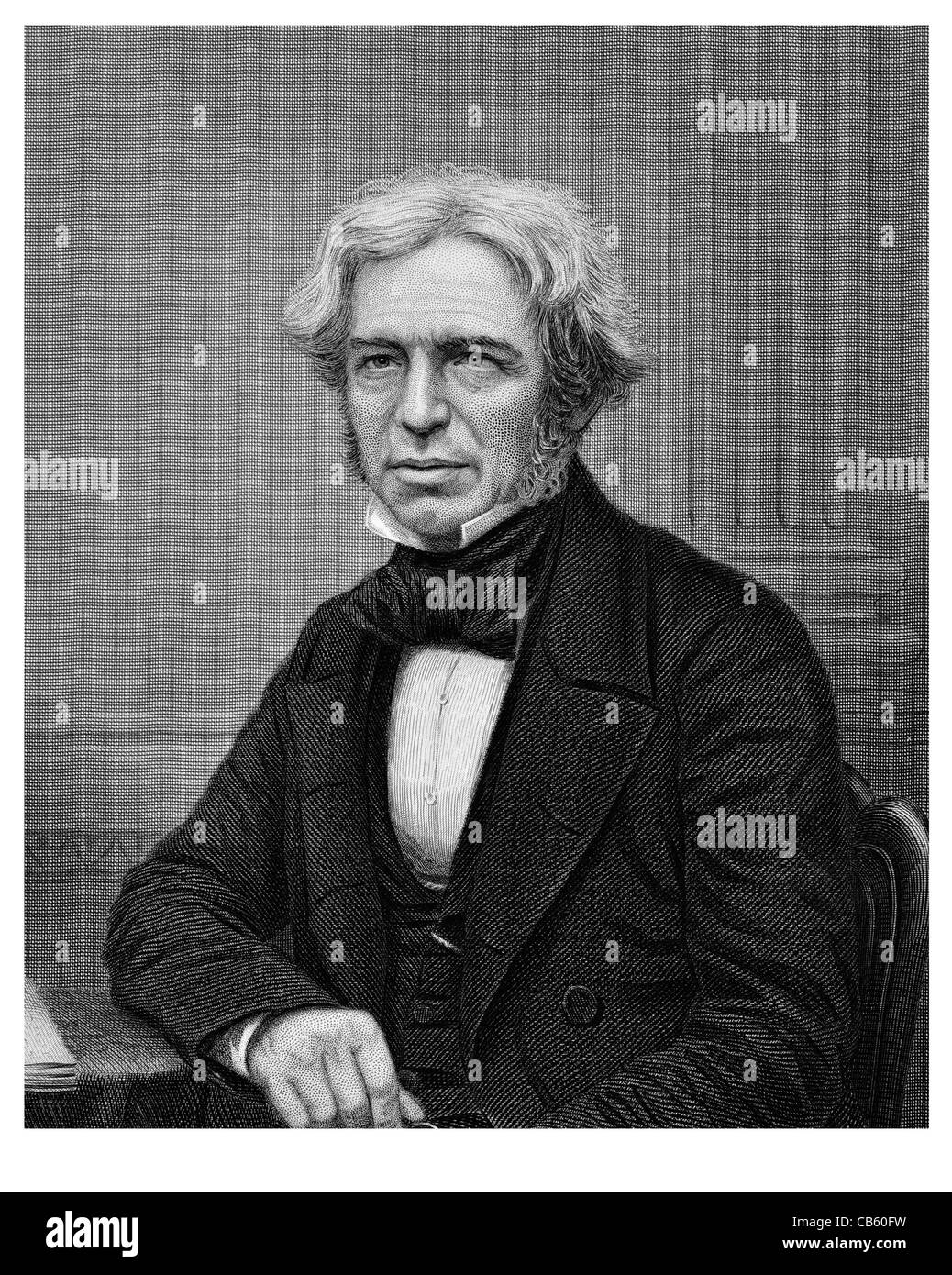 Michael Faraday 1791 1867 englische Chemiker Physiker Elektromagnetismus elektrische Magnetfeld Elektrizitätsleiter Stockfoto