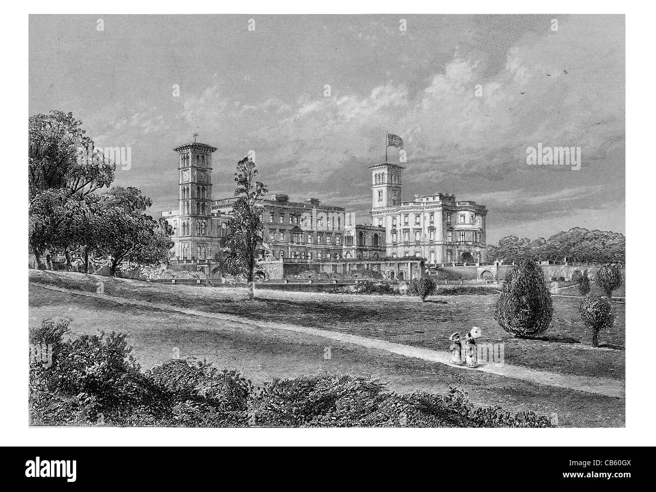 Osborne House Königsresidenz Isle Of Wight UK italienischen Renaissance-Palazzo Thomas Cubitt Royal Naval College Navy Stockfoto