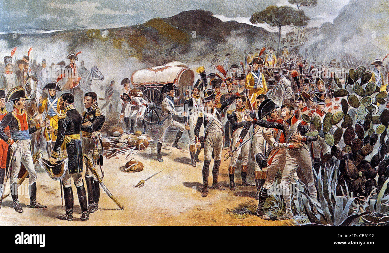 Schlacht von BAYLEN 1808 französische Kapitulation, kleinere spanische Armee Stockfoto