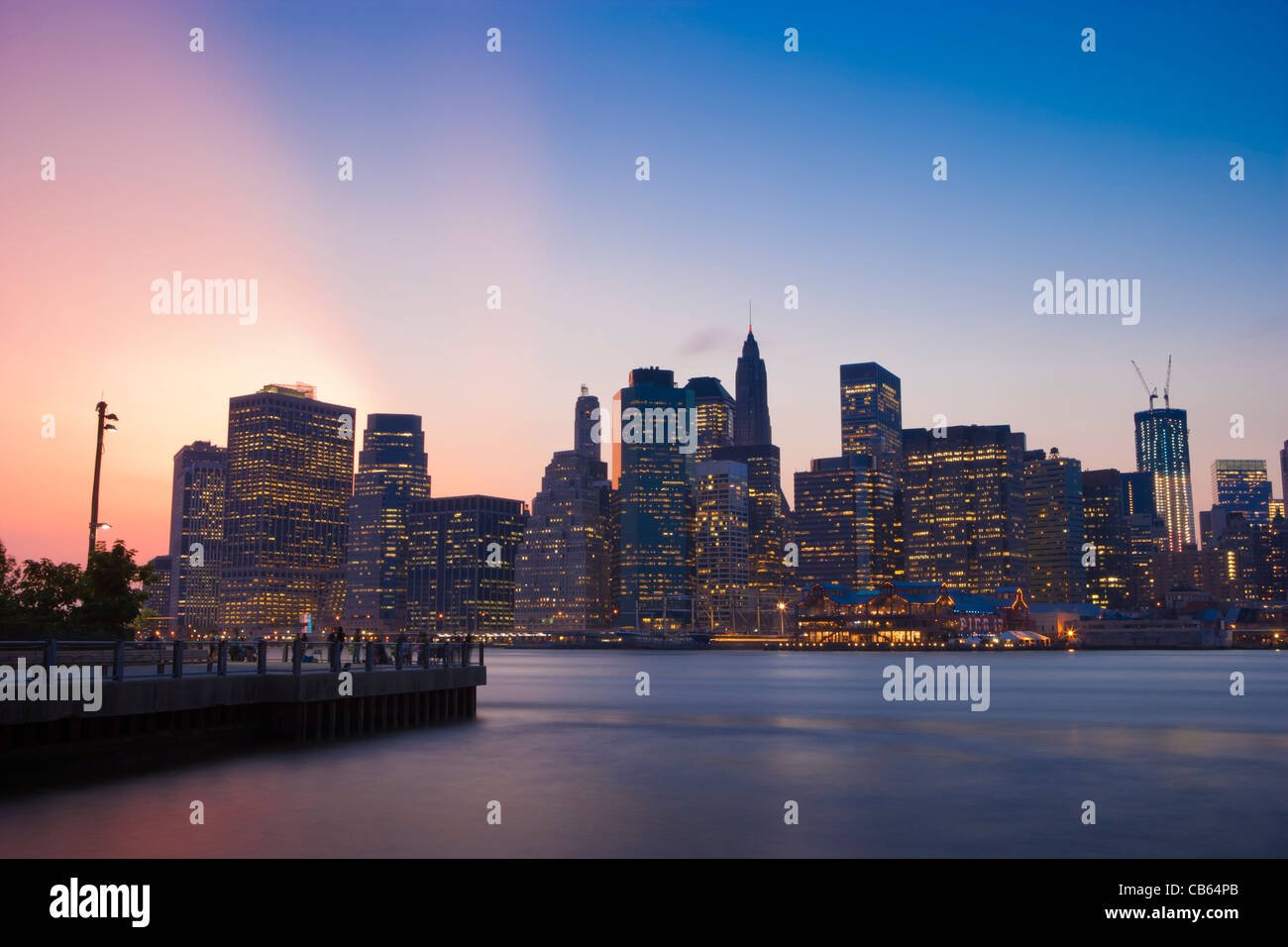 Der Freedom Tower erhebt sich in die New Yorker Skyline Stockfoto