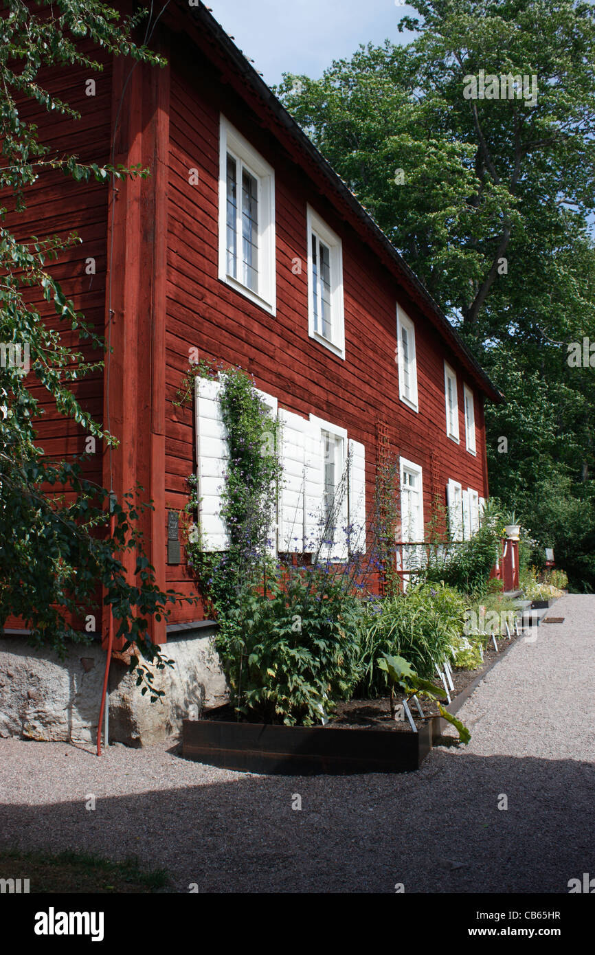 Carl von Linné Hammarby. Das Anwesen wurde 1758 gekauft, das Haus wurde im Auftrag von Carl von Linné und 1762 abgeschlossen. Stockfoto