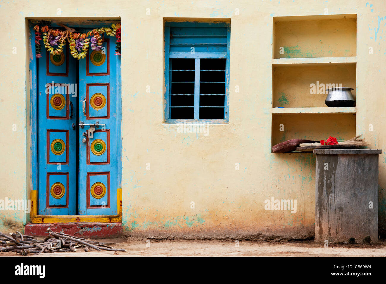 Altes indianisches Dorfhaus. Andhra Pradesh. Indien Stockfoto