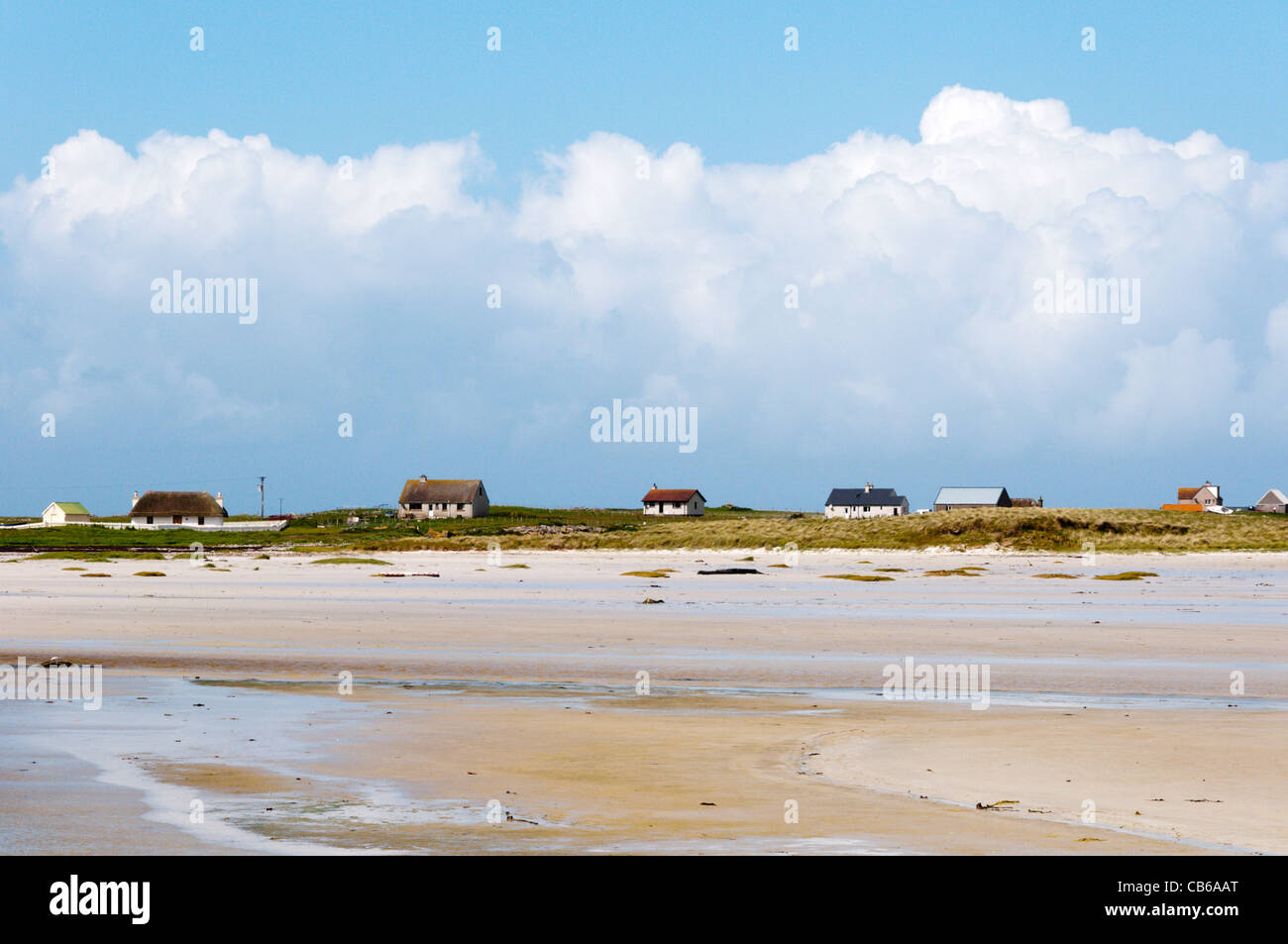 Häuser auf der Insel South Uist in den äußeren Hebriden, Schottland Stockfoto