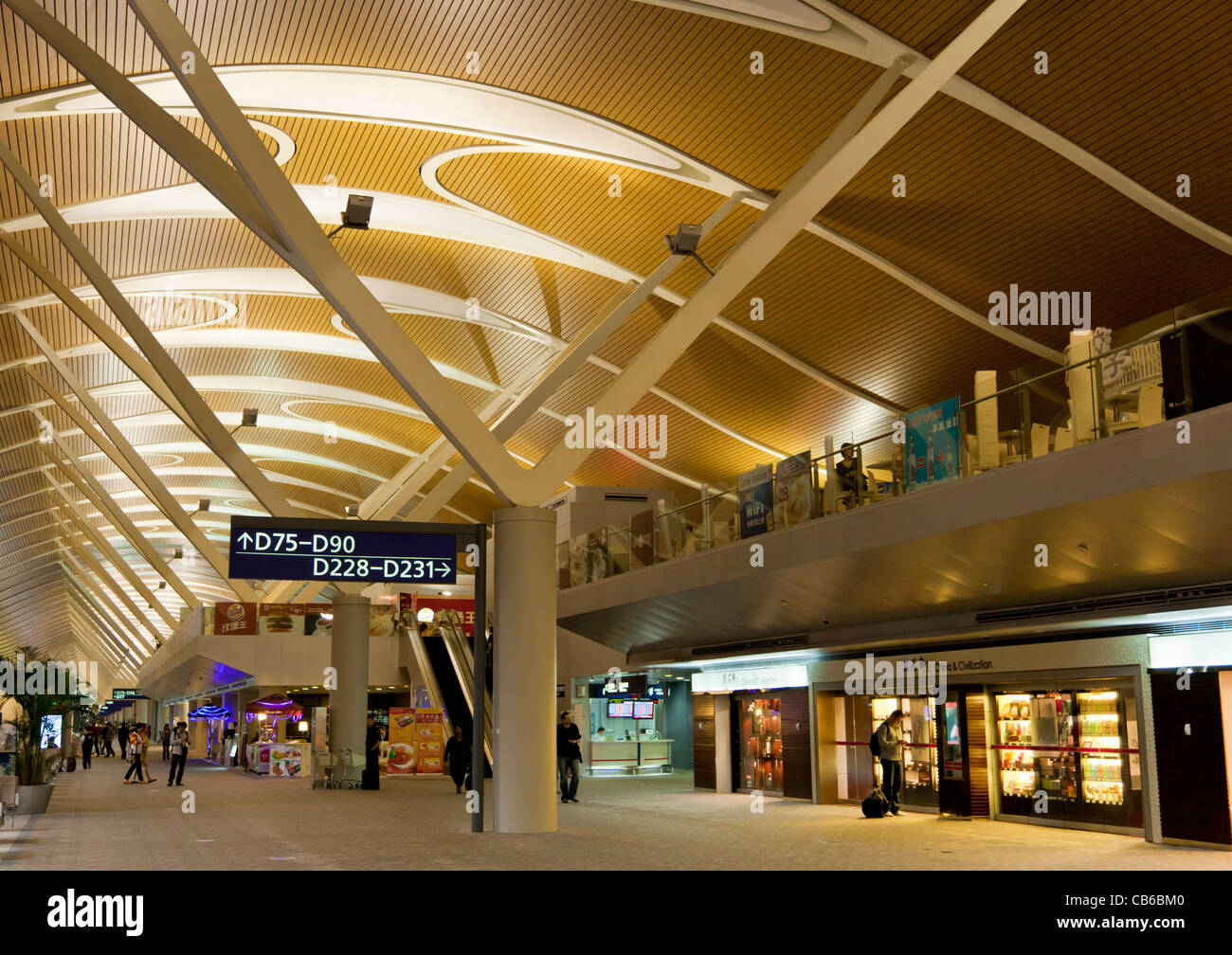 Abflug-lounge im dem Pudong International Airport China Shanghai, VR China, Volksrepublik China, Asien Stockfoto
