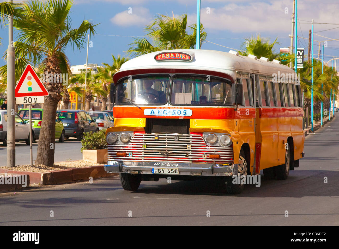 Bus, Sliema, Malta Stockfoto