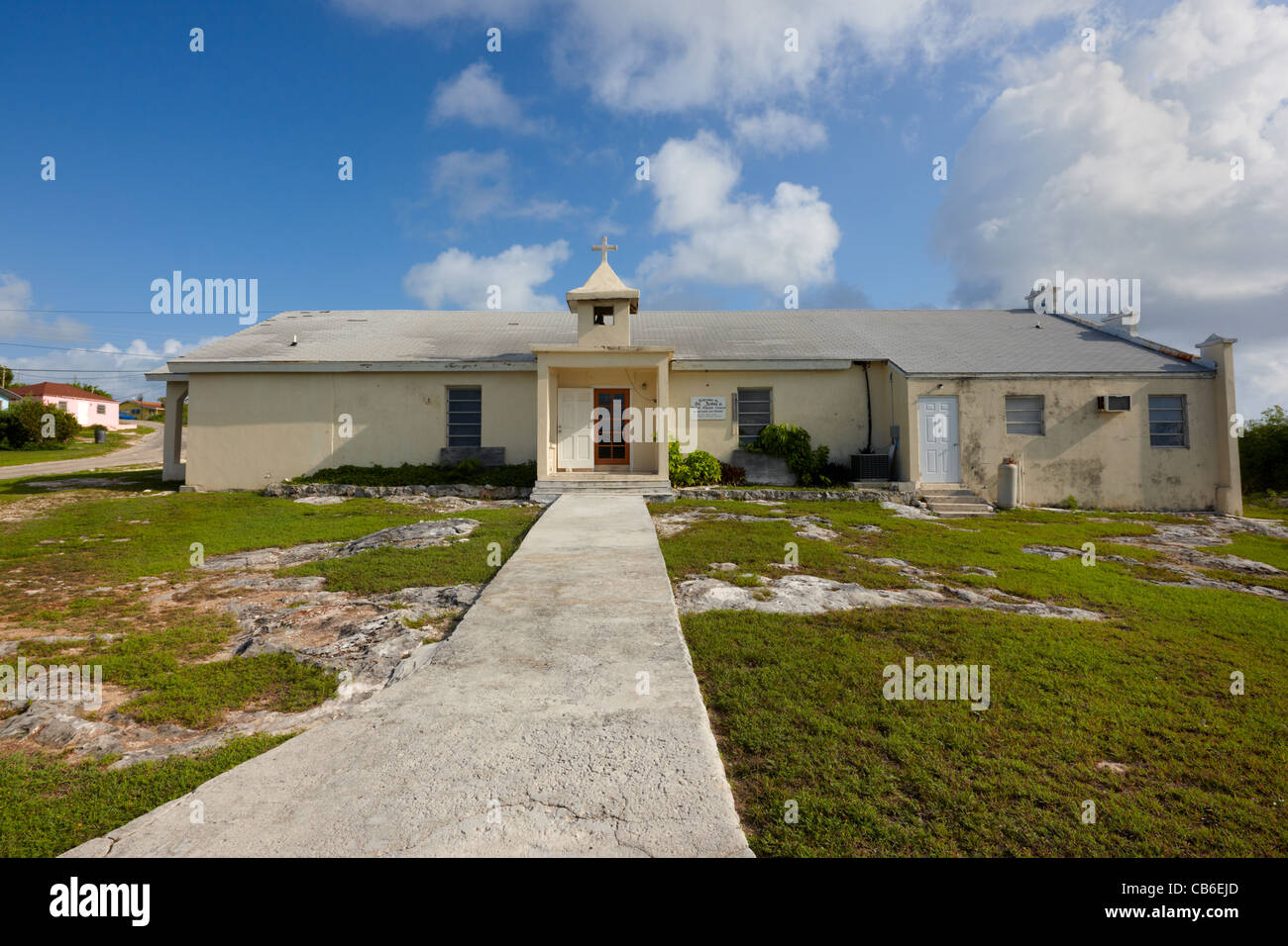 St Johns Native Baptist Church, Vereinigte Estates Siedlung, San Salvador, Bahamas, Caribbean Stockfoto