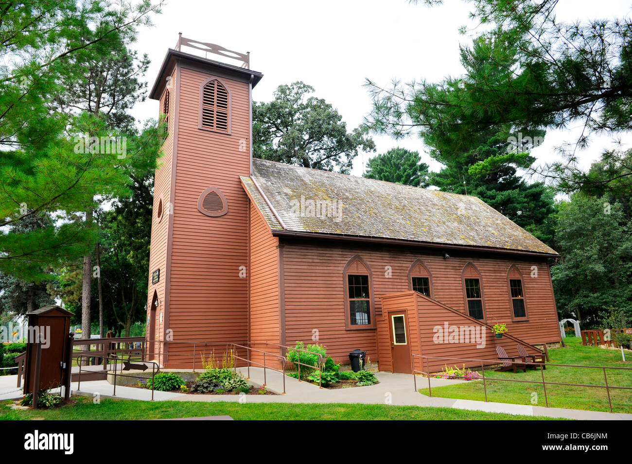 Das Kirchlein Brown im Vale Valley Nashua Iowa eine berühmte Touristenattraktion Stockfoto