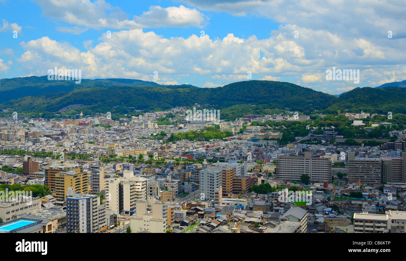 Luftaufnahme von Kyoto, Japan. Stockfoto