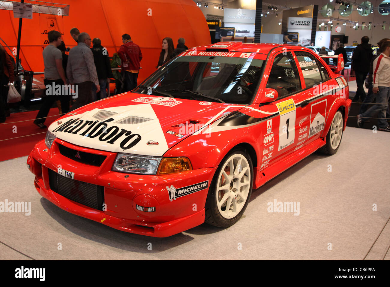 Mitsubishi lancer evo rally car Fotos und Bildmaterial in hoher