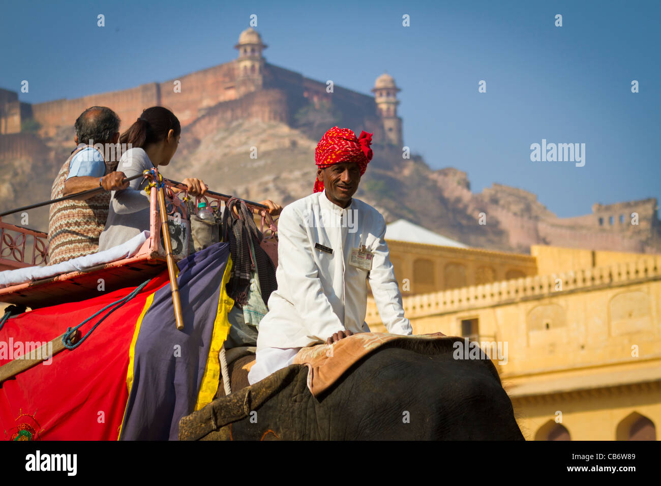 Amber Fort bunte Jaipur Denkmal mughal Stockfoto