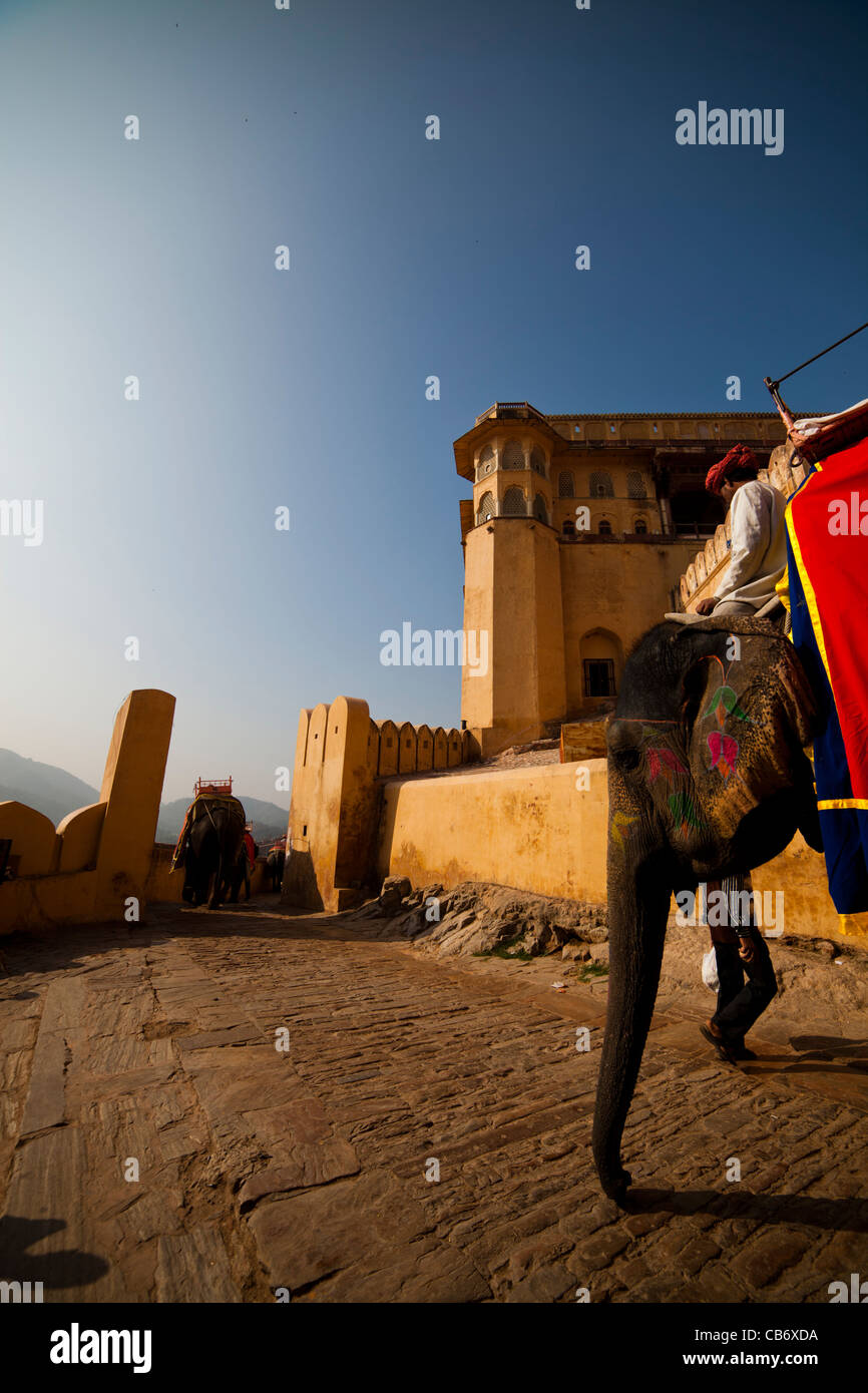 Amber Fort bunte Jaipur Denkmal mughal Stockfoto