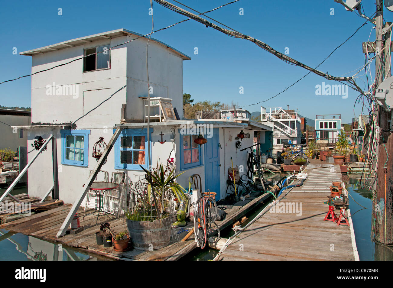 Die Sausalito Hausboot Gemeinde San Francisco Bay California Vereinigte Staaten von Amerika Stockfoto