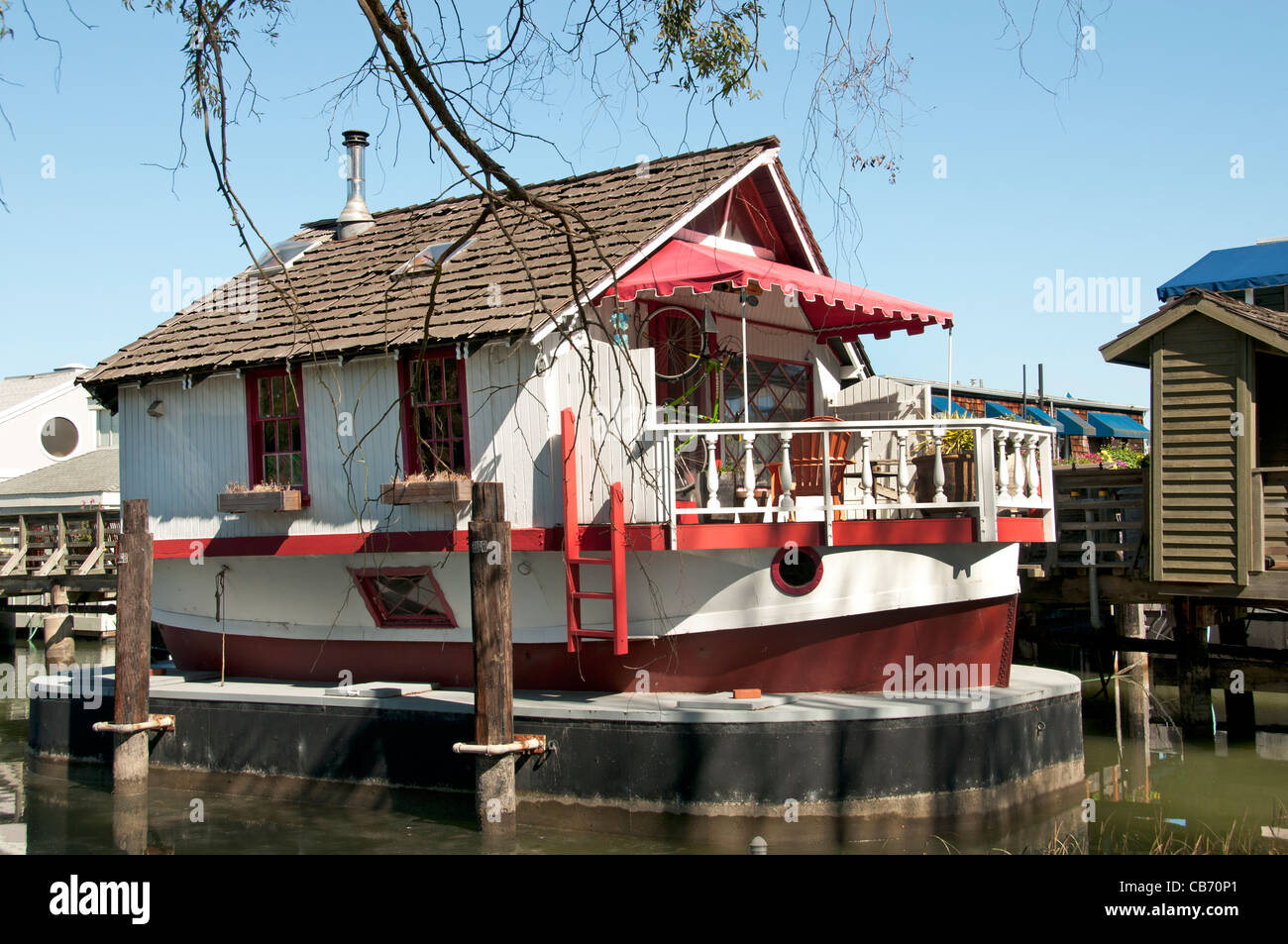 Die Sausalito Hausboot Gemeinde San Francisco Bay California Vereinigte Staaten von Amerika Stockfoto