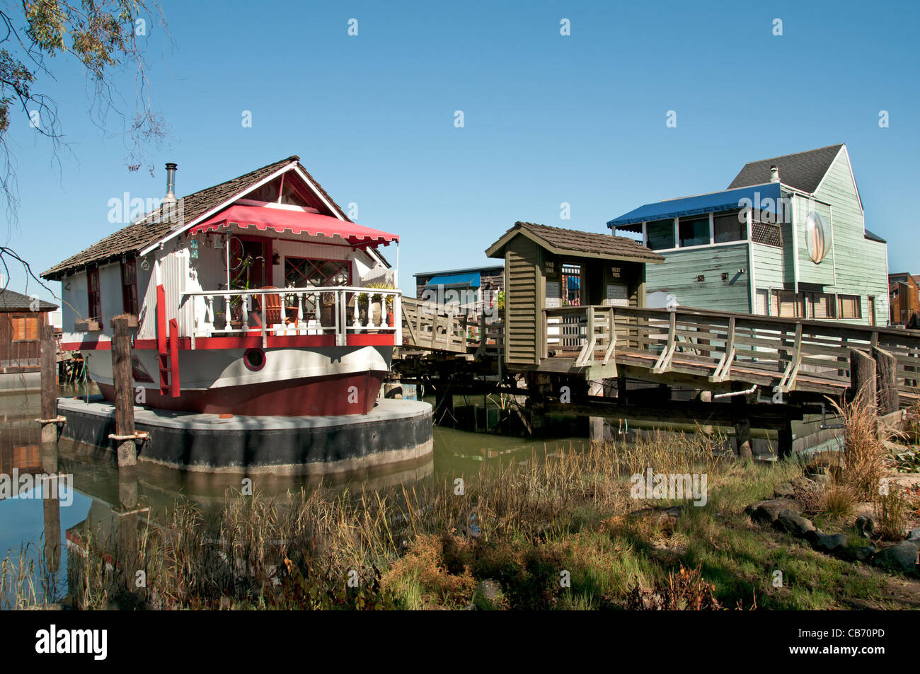 Die Sausalito Hausboot Gemeinde San Francisco Bay California Vereinigte Staaten von Amerika Stockfoto