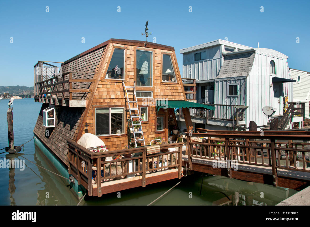 Die Sausalito Hausboot Gemeinde San Francisco Bay California Vereinigte Staaten von Amerika Stockfoto