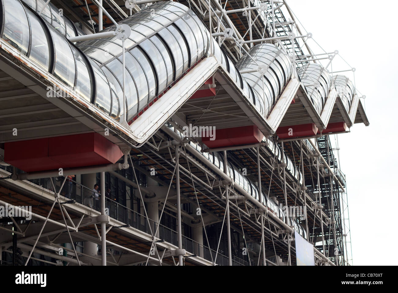 Die Fassade das Pompidou in Paris, Frankreich Stockfoto