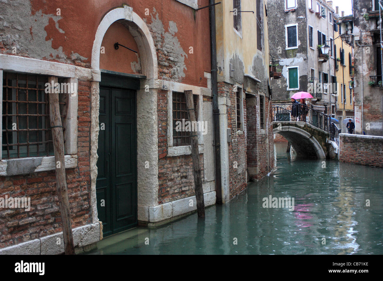 Regen in Venedig, Italien Stockfoto