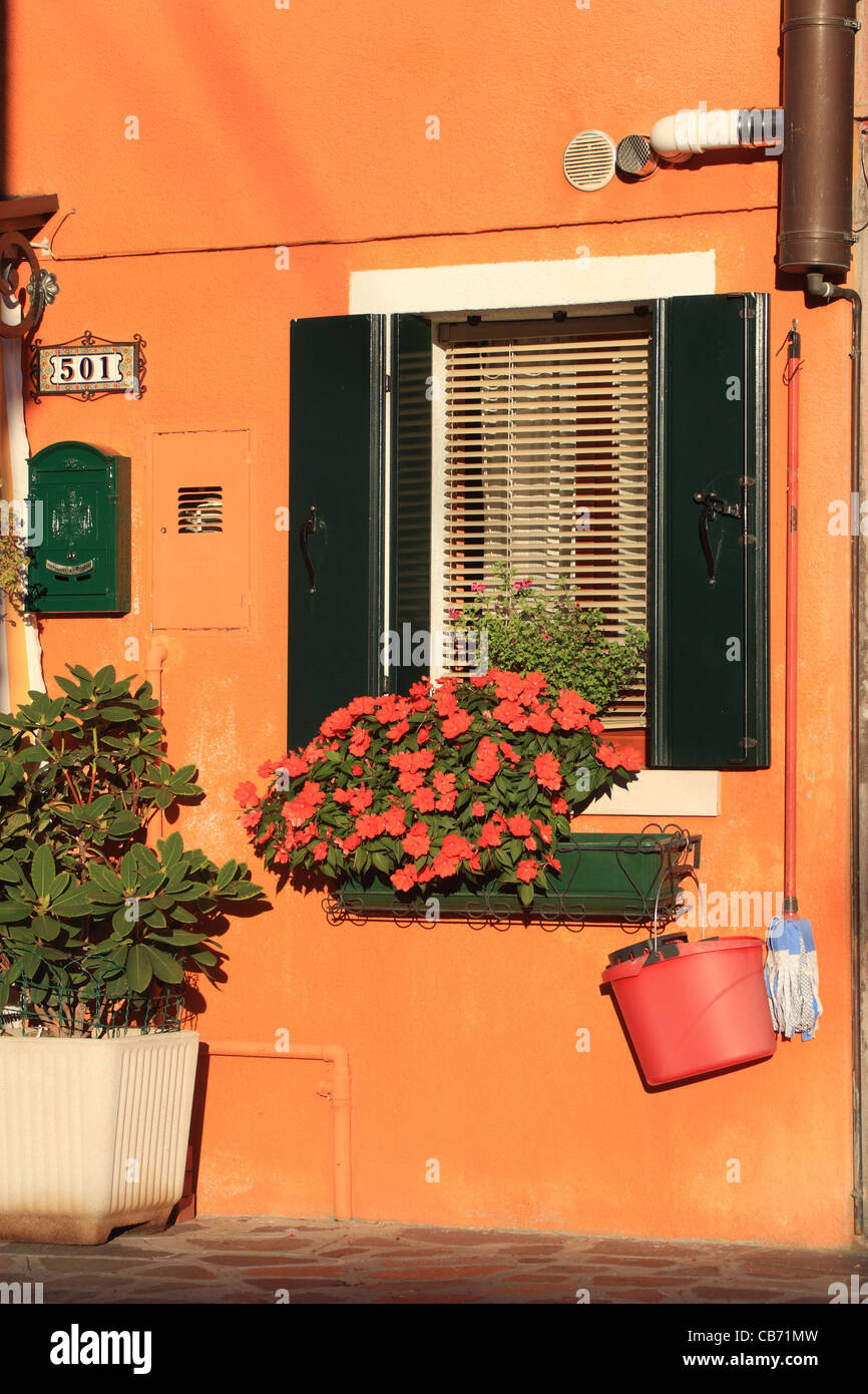 Reinigung abgeschlossen - Insel Burano, Venedig, Italien Stockfoto