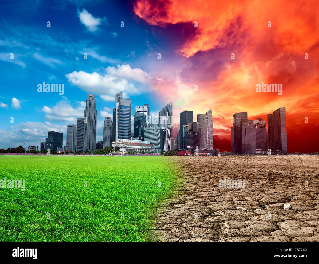 Globale Erwärmung in Stadt Stockfoto