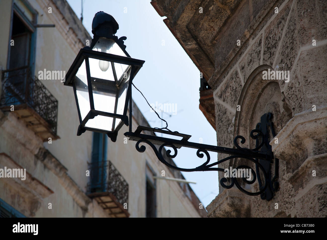 Straßenlaterne vom Dom, Havanna (La Habana), Kuba Stockfoto