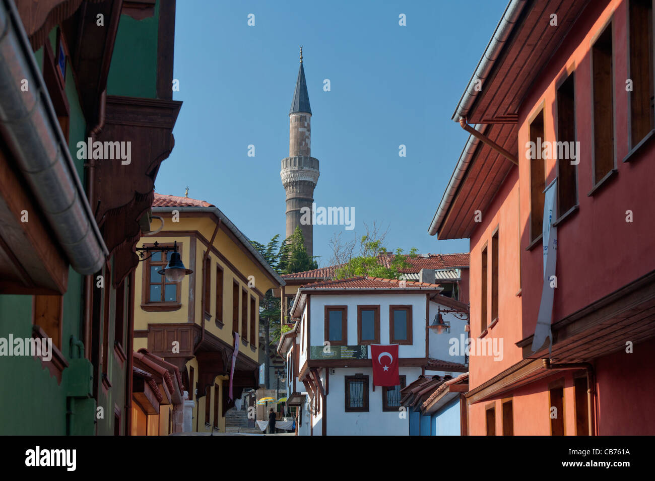 Odunpazarı traditionelle türkische Häuser Eskişehir, Türkei Stockfoto