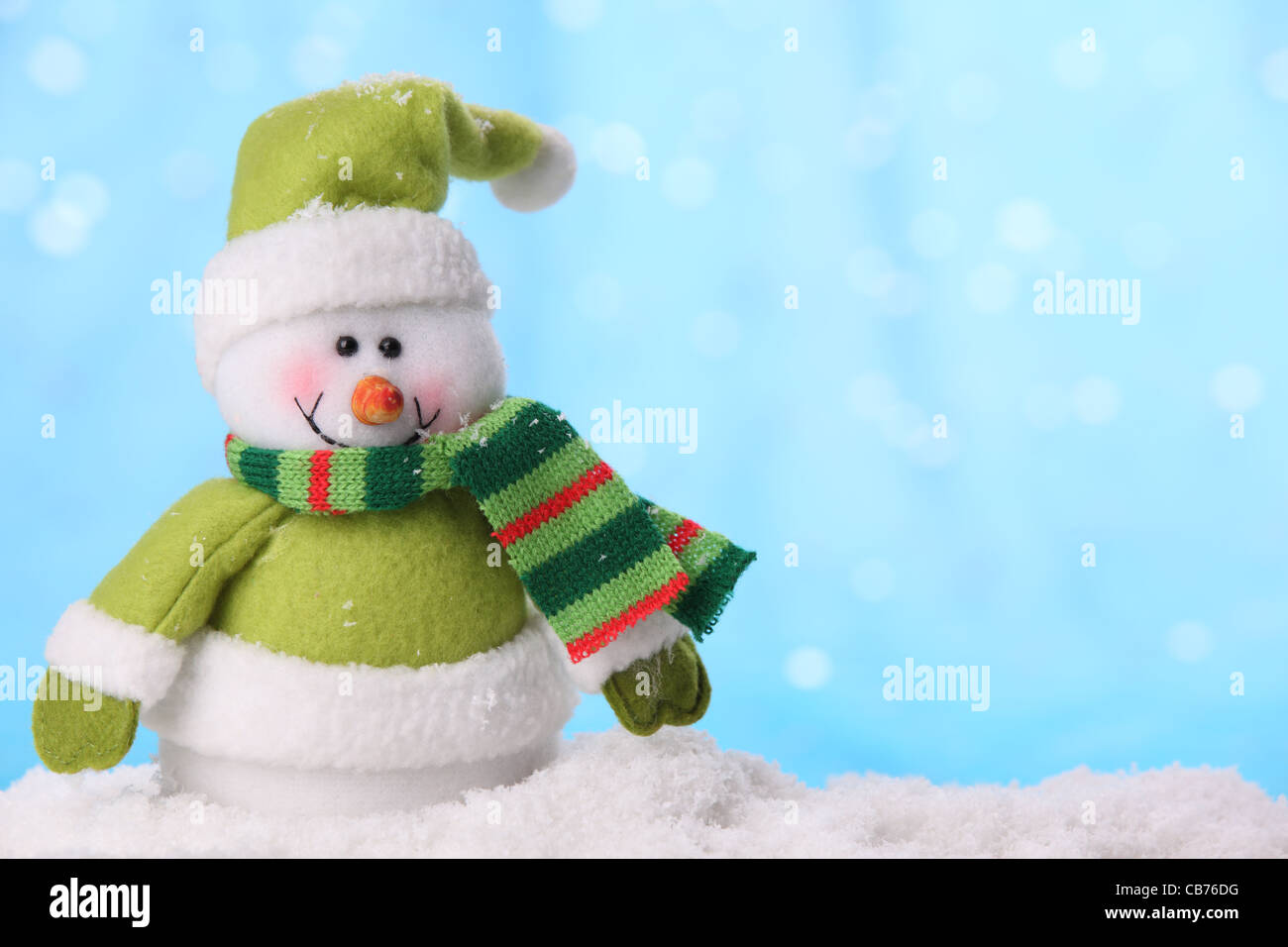 Niedlichen Schneemann Weihnachten Einstellung Stockfoto