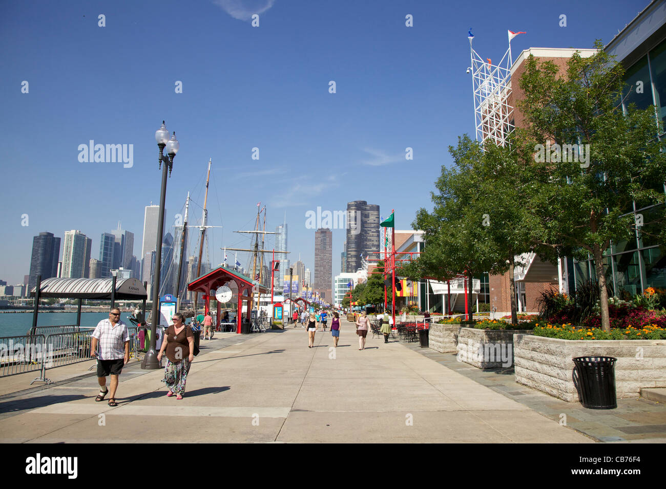 Dock Street, Navy Pier, Navy Pier, Chicago, Illinois. Stockfoto