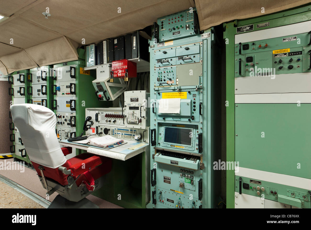 Control Room, Minuteman Rakete National Historic Site, South Dakota. Stockfoto