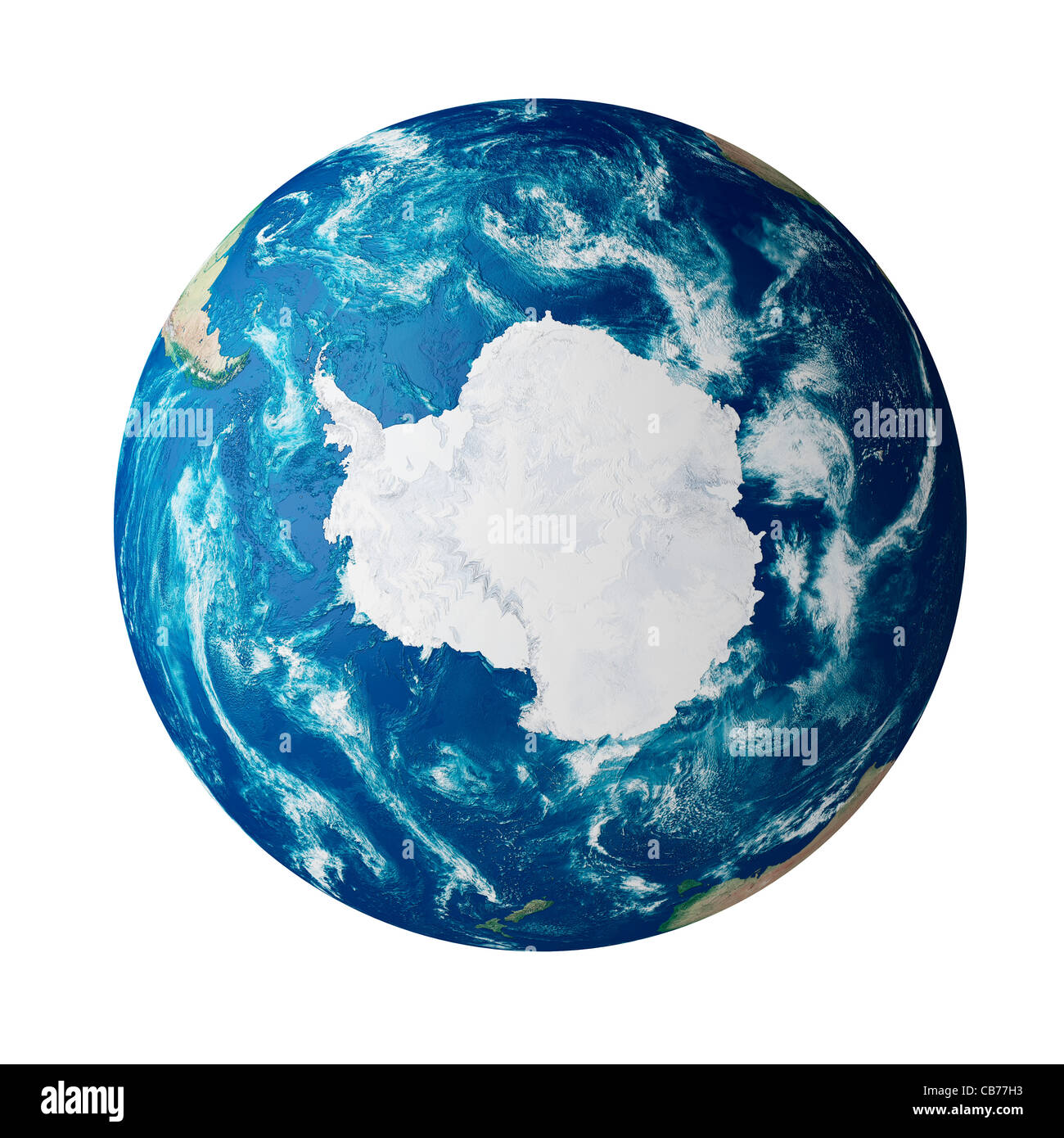 Globus, die den Kontinent der Antarktis auf dem Planeten Erde Stockfoto