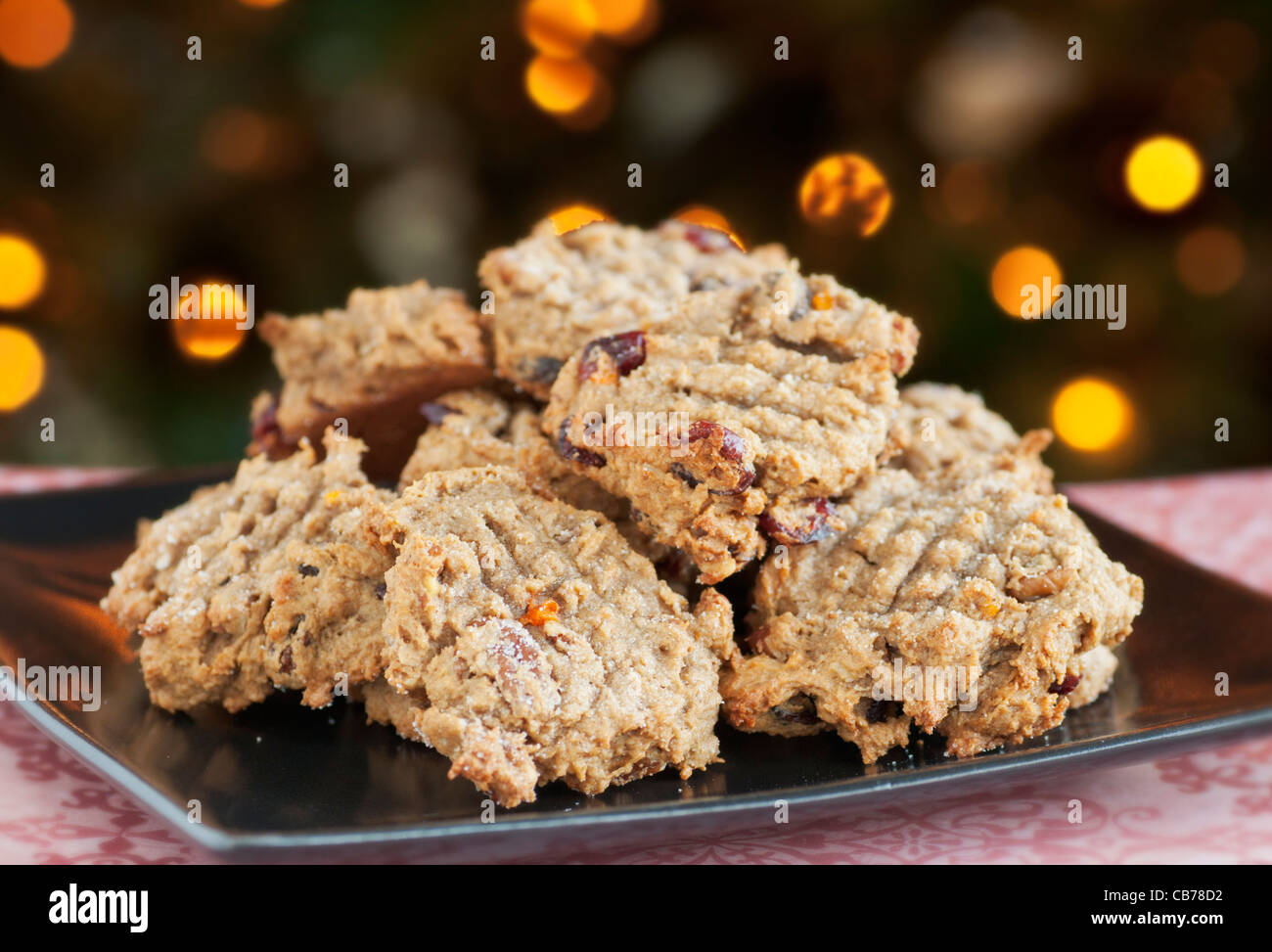 Frisch gebackenen lokalen Persimmon, Preiselbeere und Pecan Cookies für die Feiertage Stockfoto