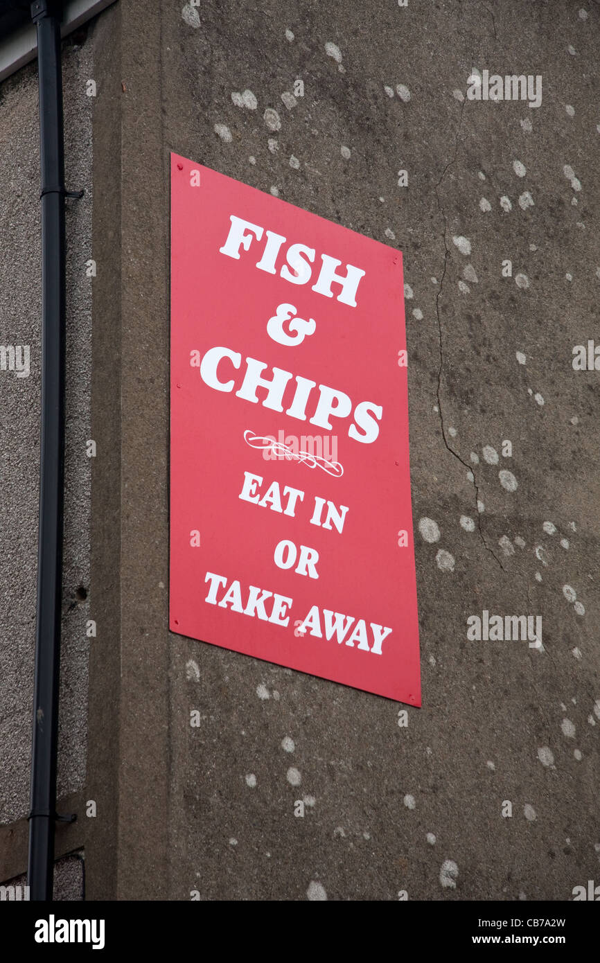 Fisch und Chip Shop anmelden Stockfoto