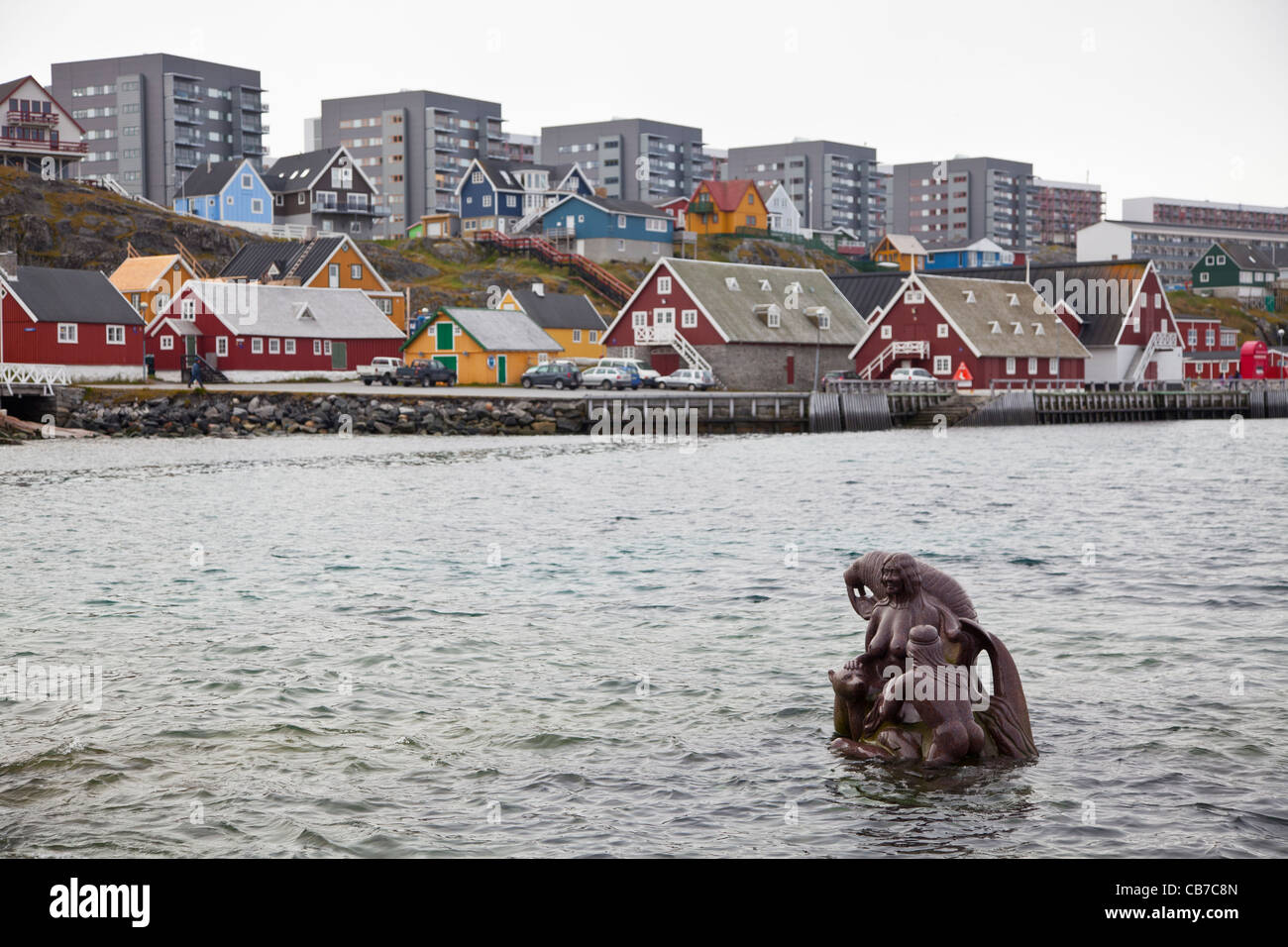 Skulptur von Sedna, Inuit-Göttin des Meeres, Nuuk, Grönland Stockfoto