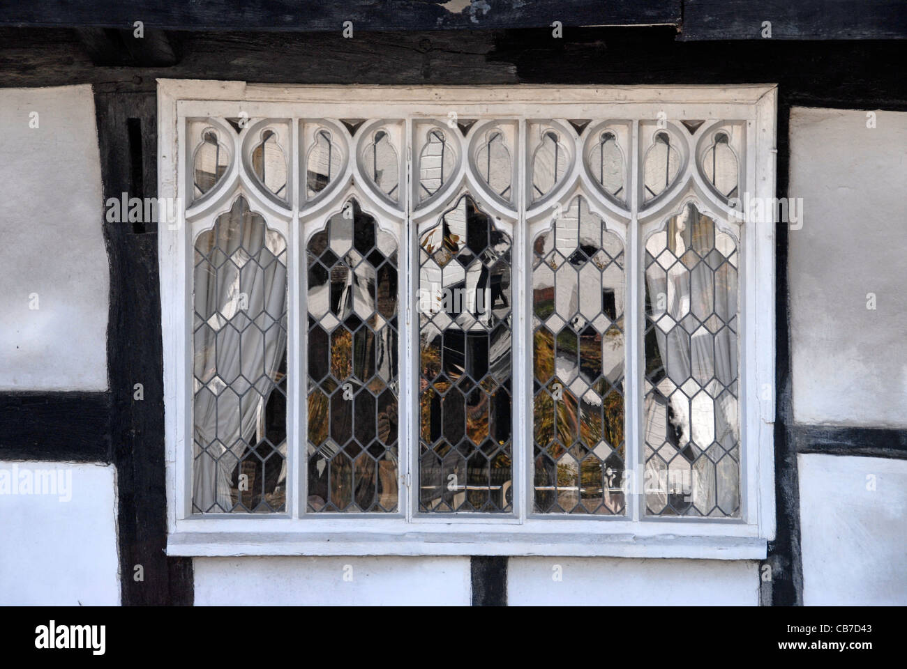 Bleihaltige Lichtfenster Weobley Herefordshire England UK Stockfoto