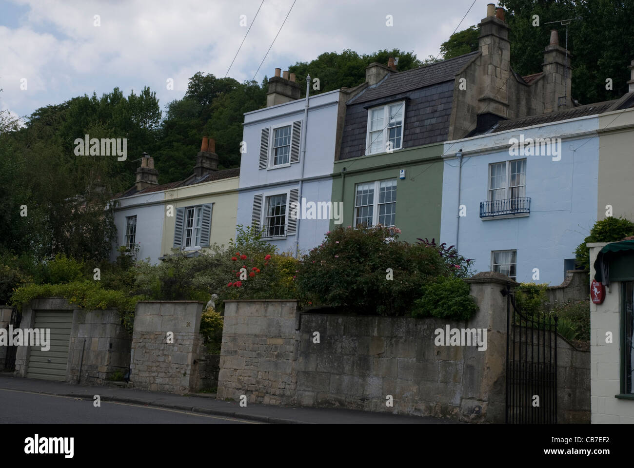 Ferienhäuser auf Aussicht auf Ort Camden Bath Spa Somerset England Großbritannien Stockfoto