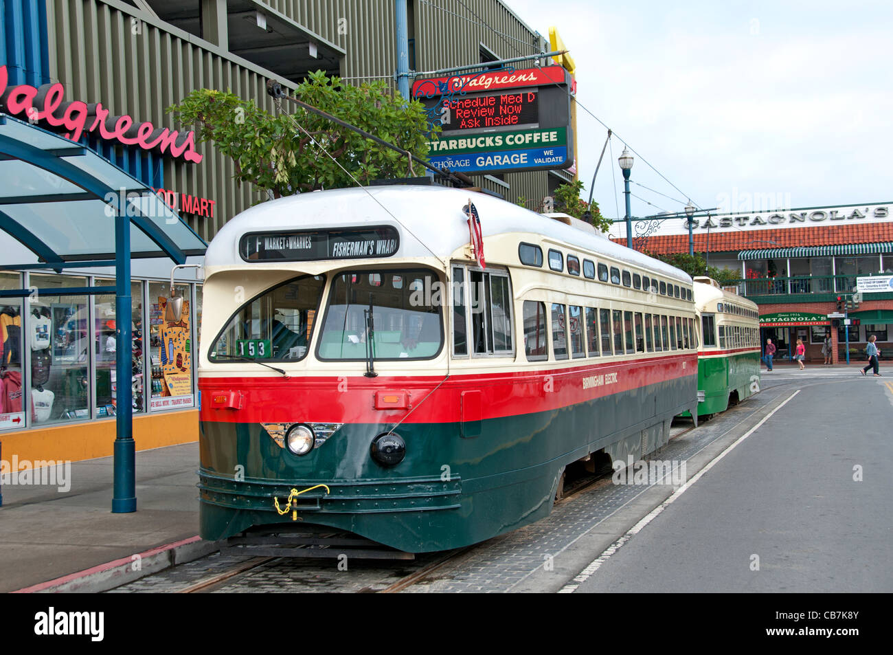 San Francisco Erbe Straßenbahnen F-Line 30 Oldtimer Straßenbahnen Kalifornien USA Stockfoto