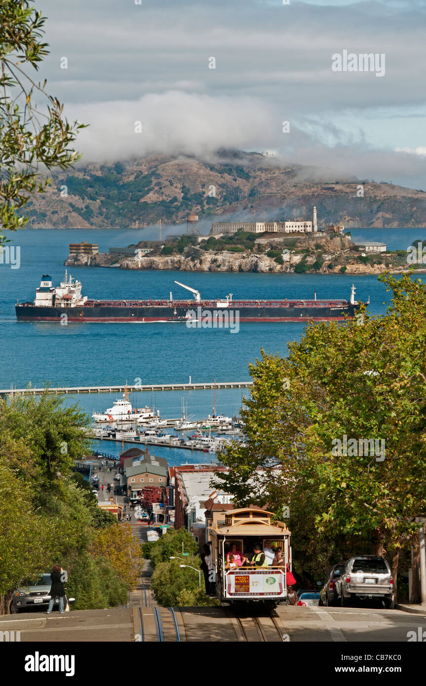 Seilbahnen Municipal Railway San Francisco, Kalifornien, Vereinigte Staaten von Amerika (Alcatraz Island) Stockfoto