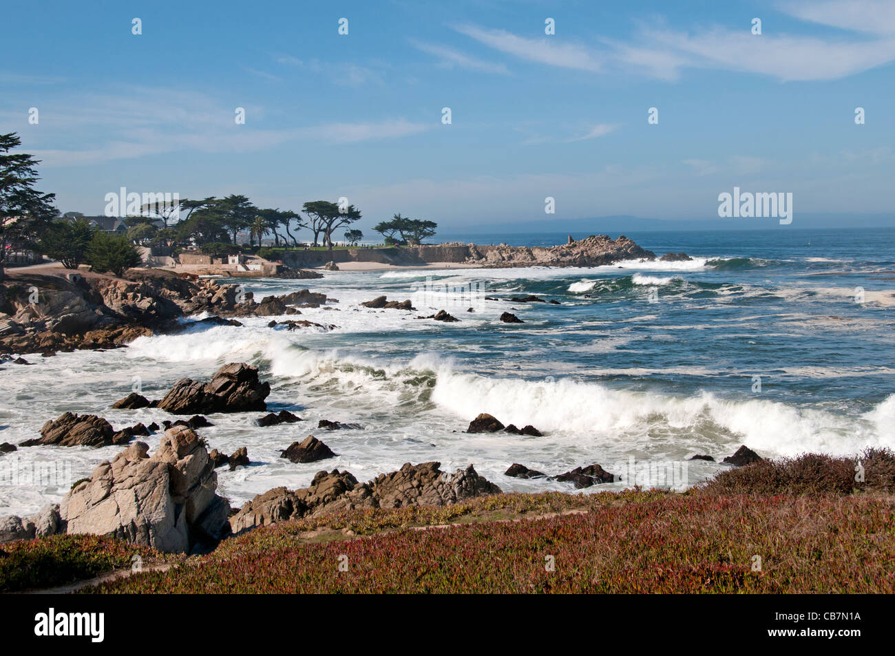 Carmel Meer Strand Felsen Wellen Big Sur, Kalifornien Vereinigte Staaten Stockfoto