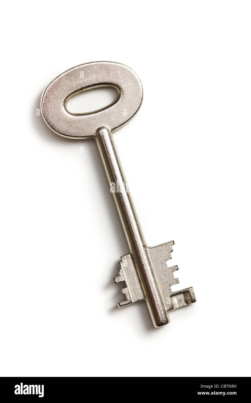 Schlüsseltresore auf weißem Hintergrund Stockfoto