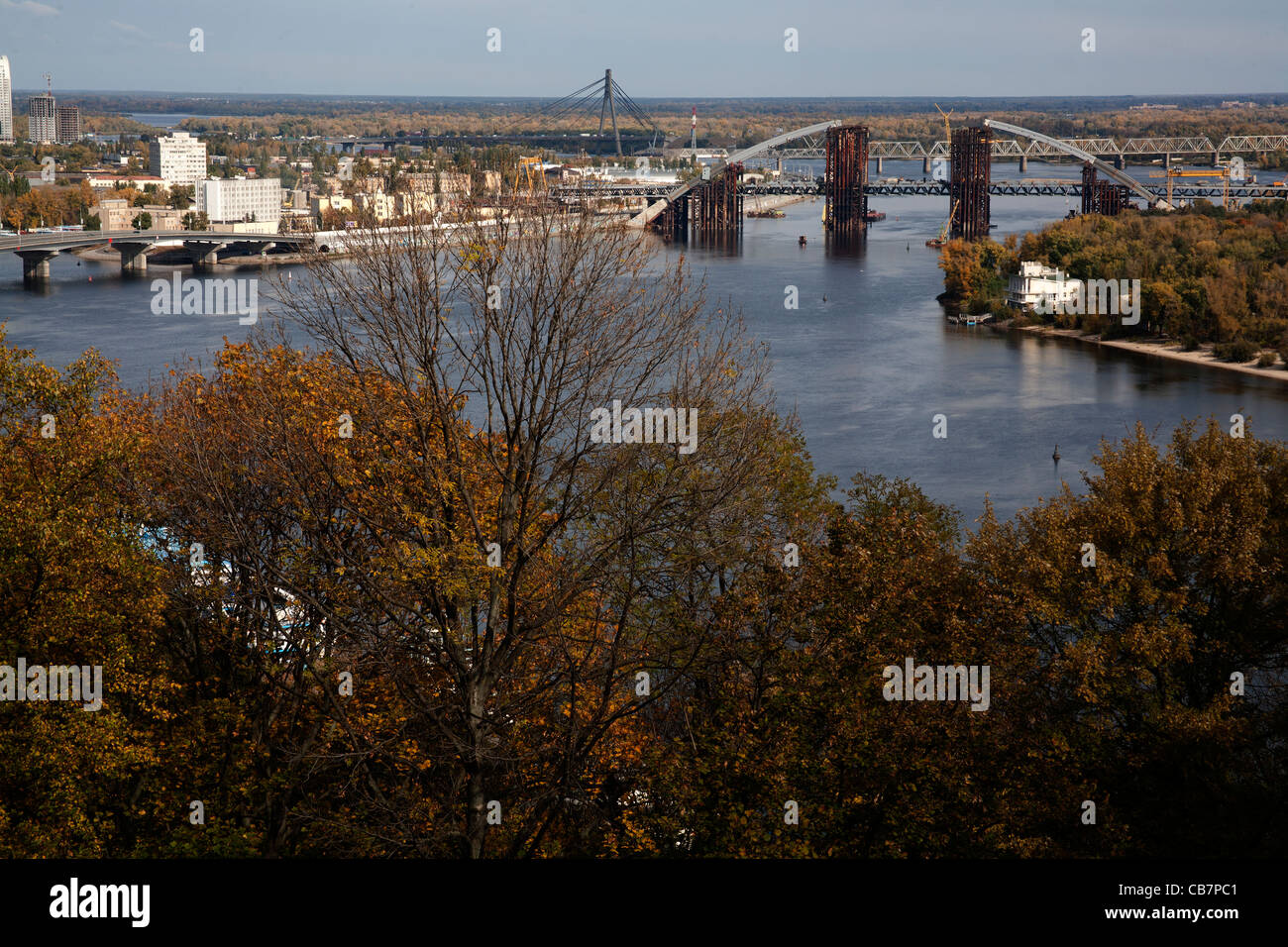 Blick über Kiew und dem Dnjepr von Kiew Ukraine besang Hill Stockfoto