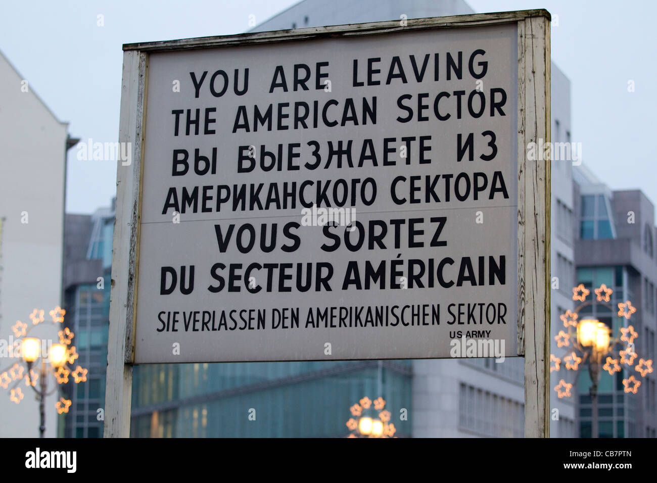 Checkpoint Charlie, East Berlin, Deutschland, Europa. Foto: Jeff Gilbert Stockfoto