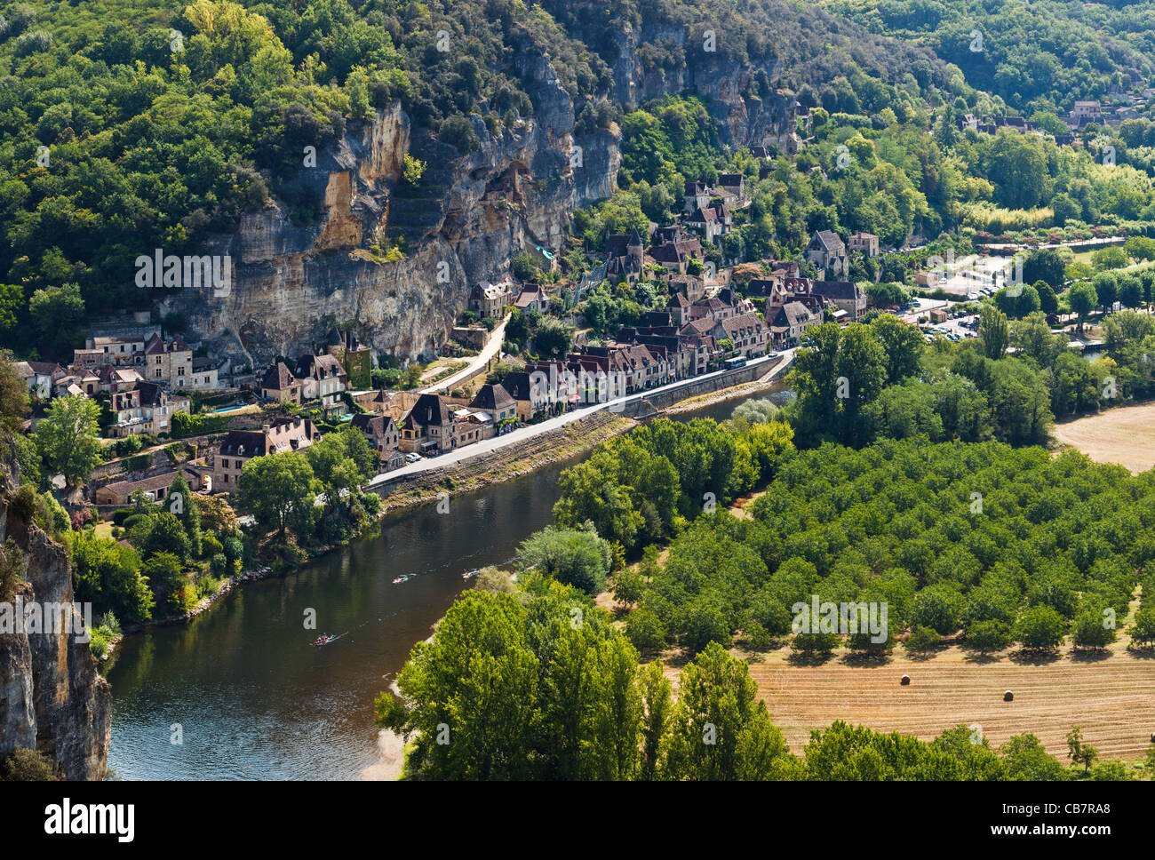 La Roque-Gageac, Dordogne, Perigord Noir, Aquitaine, Frankreich, Europa Stockfoto