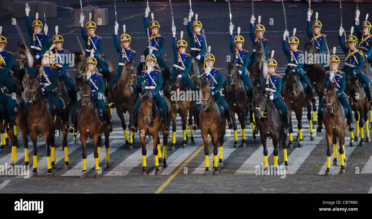 Militärkapelle, während das internationale militärische Musikfestival auf dem Roten Platz, Moskau, Russland Stockfoto