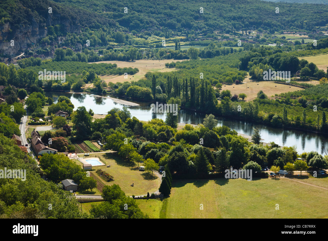 Ansicht des Dordogne-Tal, Frankreich, Europa im Sommer im Perigord Noir Stockfoto