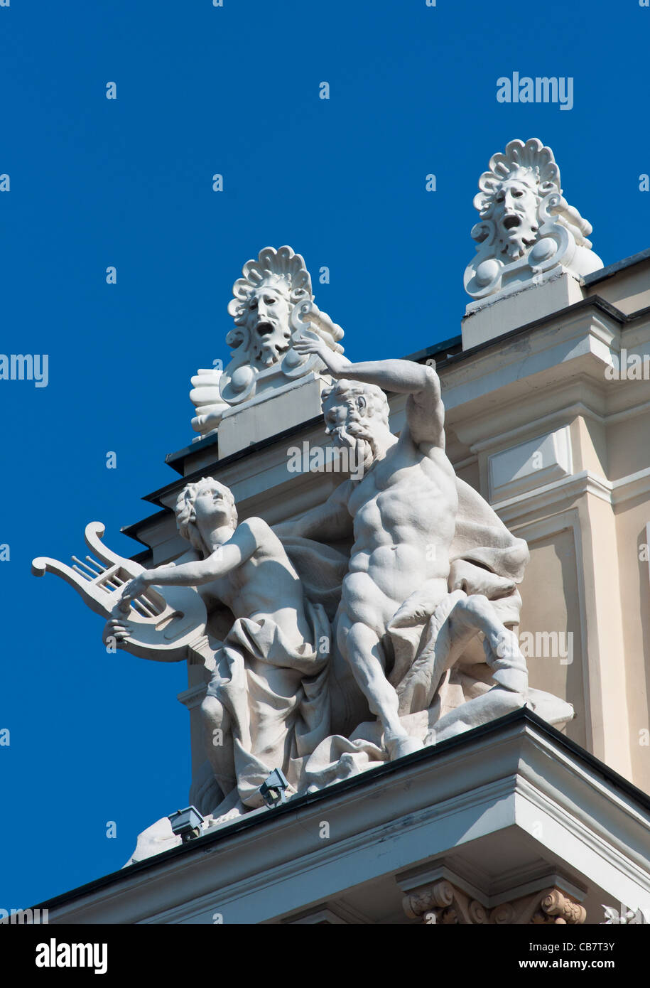 Detail des Opernhauses, Odessa, Odessa Oblast, Ukraine hautnah. Stockfoto