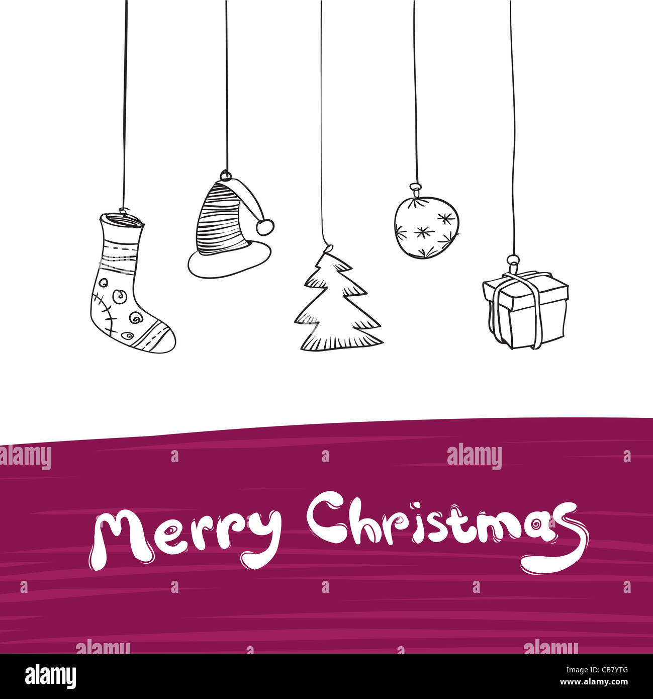Frohe Weihnachten Geschenke Illustration. Stockfoto