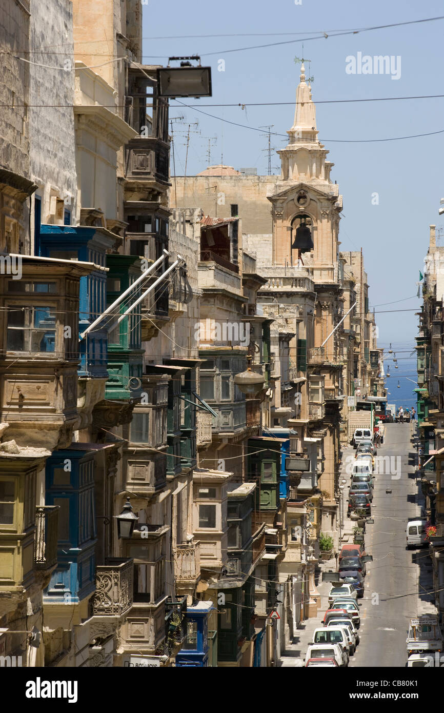 Valletta / Triq San Pawl [St. Paul Street] Stockfoto