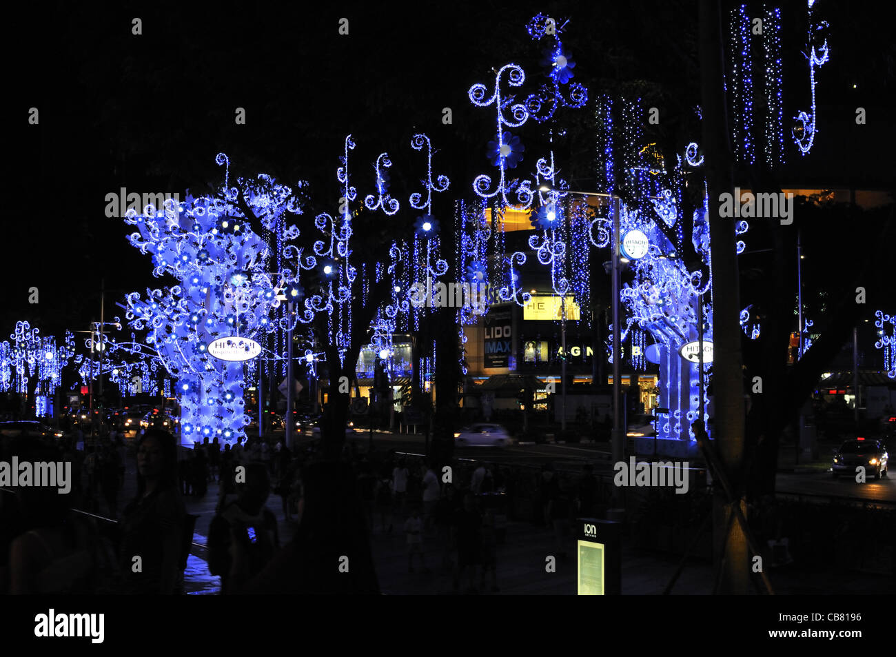 Singapur Orchard Road Weihnachtsbeleuchtung. Stockfoto